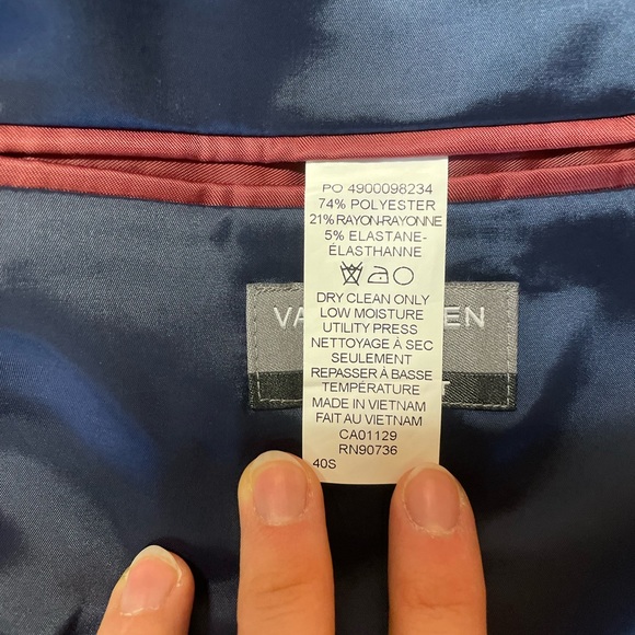 Men’s Van Heusen navy suit jacket/sports coat 40S - Picture 3 of 3